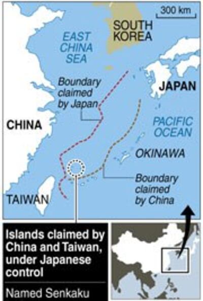 Bản đồ khu vực tranh chấp đảo Senkaku/Điếu Ngư. AFP