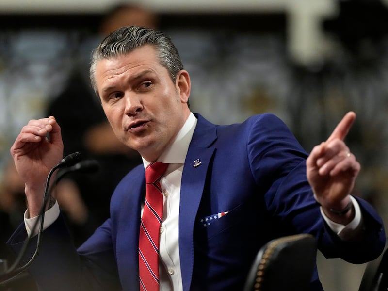 Pete Hegseth, President-elect Donald Trump's choice to be Defense secretary, appears before the Senate Armed Services Committee for his confirmation hearing  in Washington,  Jan. 14, 2025.