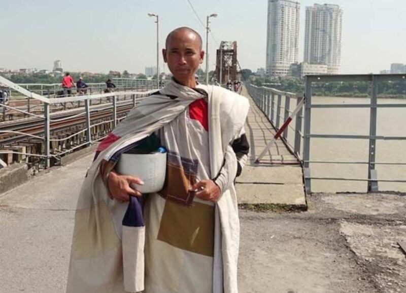 Thích Minh Tuệ, the monk who trekked across Vietnam for years, is seen in this undated photo. (Thinh Nguyen via Facebook)