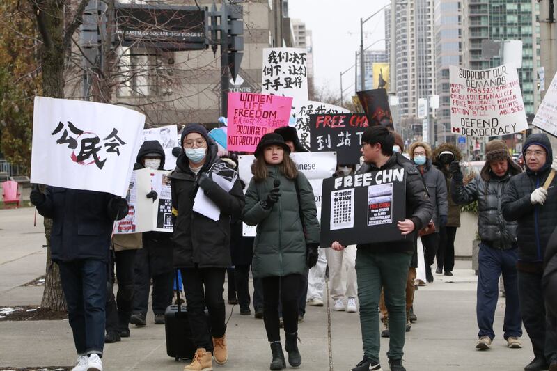 多伦多几个民主人权组织周六举行反中共暴政集会游行活动 (公民会提供)