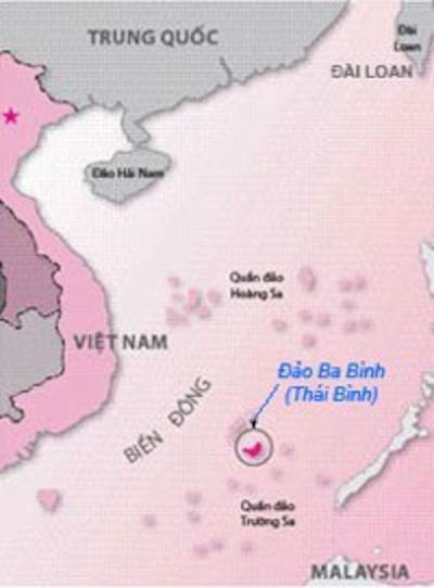 Sơ đồ đảo Ba Bình (Thái Bình) ở quần đảo Trường Sa - Nguồn: Cri.cn