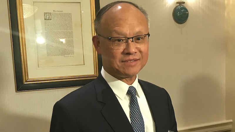 “选择美国”投资峰会台湾代表团团长、台湾行政院政务委员邓振中（记者王允拍摄）