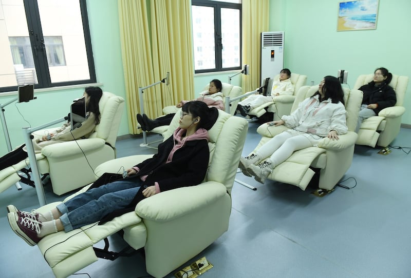 University students remaining on campus for the spring festival holidays attend mental health consultation activities at Southwest University on Jan. 27, 2021 in Chongqing, China. Credit: Zhou Yi/China News Service via Getty Images