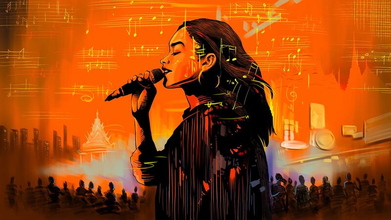 Myanmar musicians illustration