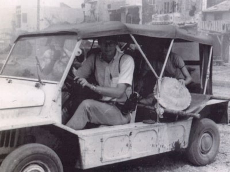 Dan Southerland driving a mini-moke in Vietnam, in an undated photo.