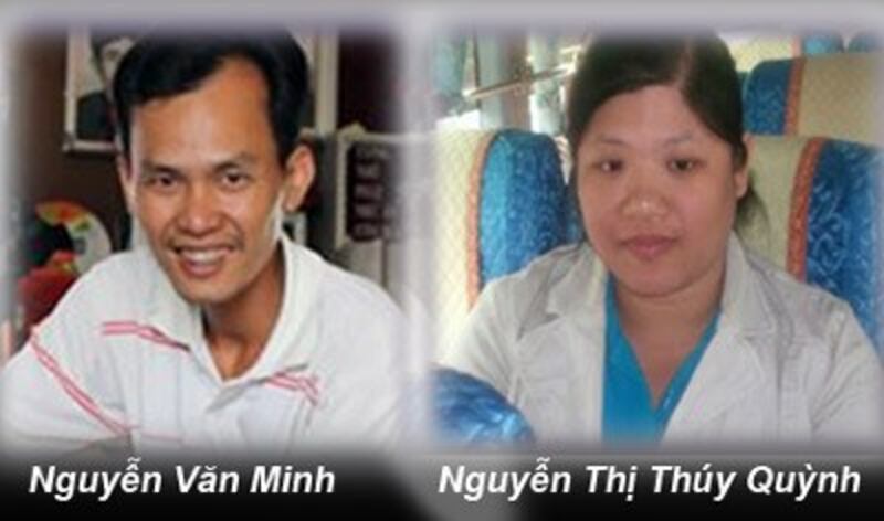 Anh Nguyễn Văn Minh và chị Nguyễn thị Thúy Quỳnh (files photos)