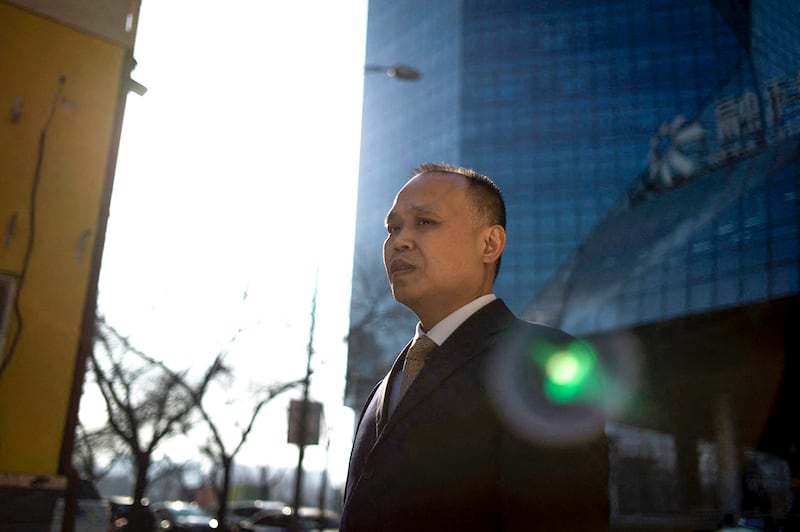 Chinese rights lawyer Yu Wensheng is seen in Beijing on Jan. 12, 2017.