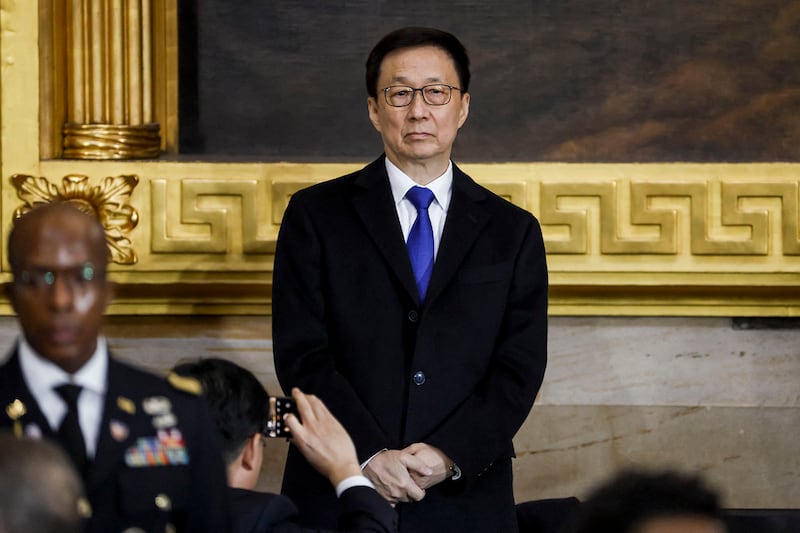 Vice President of China Han Zheng attends Donald Trump’s presidential inauguration ceremony in the U.S. Capitol Rotunda in Washington, D.C., on Jan. 20, 2025.