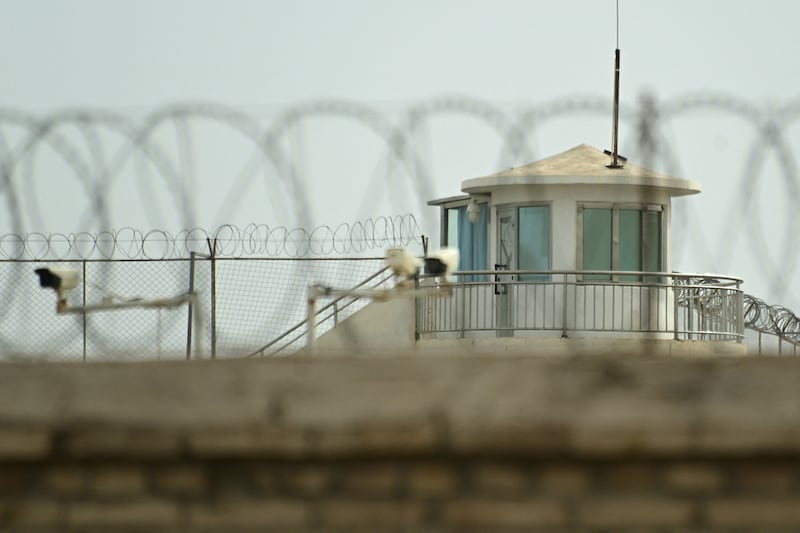 A watchtower at an alleged detention facility in Artux in China's Xinjiang region, July 18, 2023.