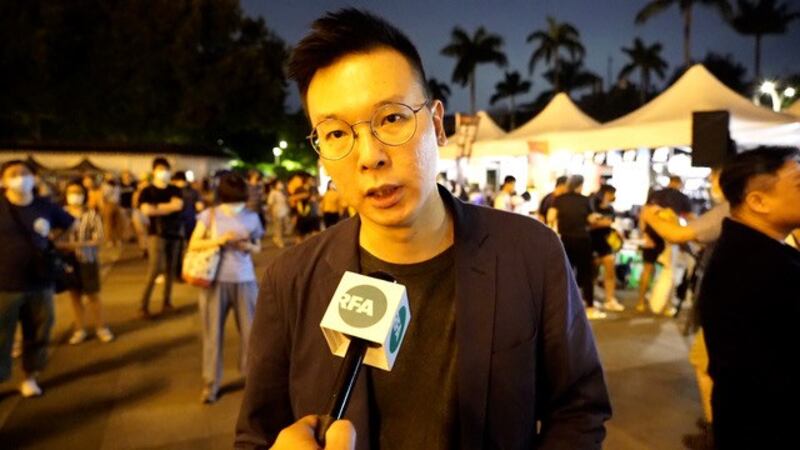 民进党副秘书长林飞帆到场致意。(记者 李宗翰摄)