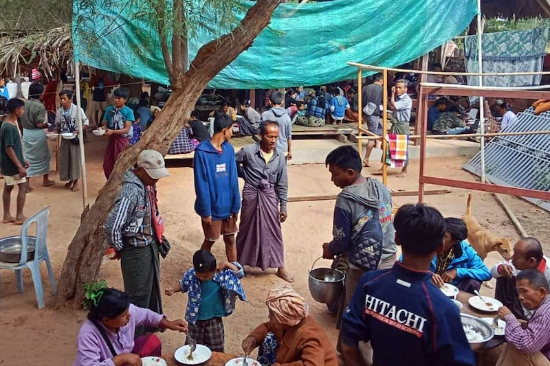 War displaced persons from Pakokku township, Magway region, Myanmar, Dec. 13, 2024.