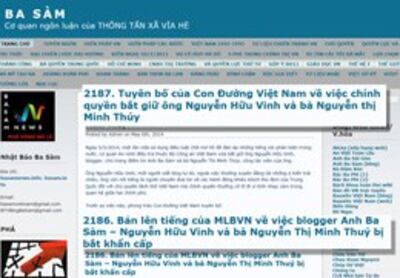 Trang blog Bsam ngày 6 tháng 5, 2014 (RFA screen cap.)