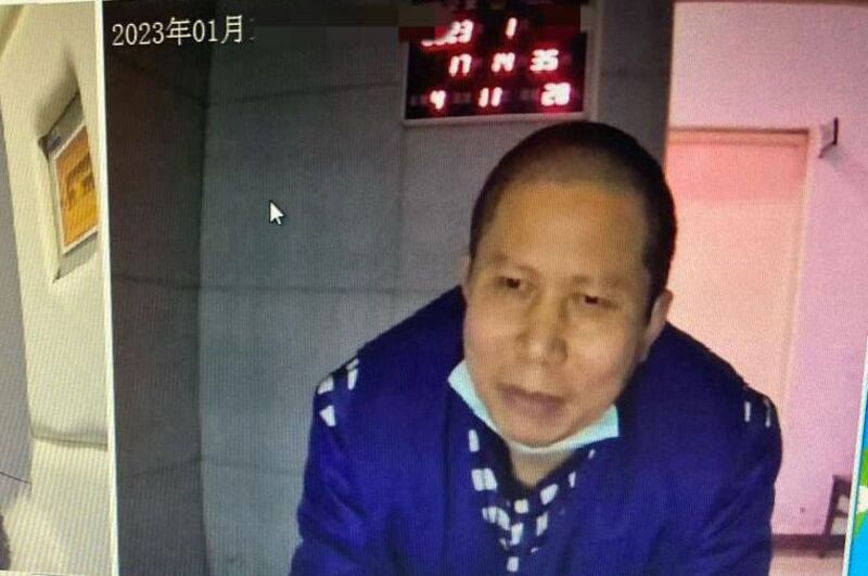 Imprisoned Chinese dissident Xu Zhiyong is seen during a video call in January 2023.