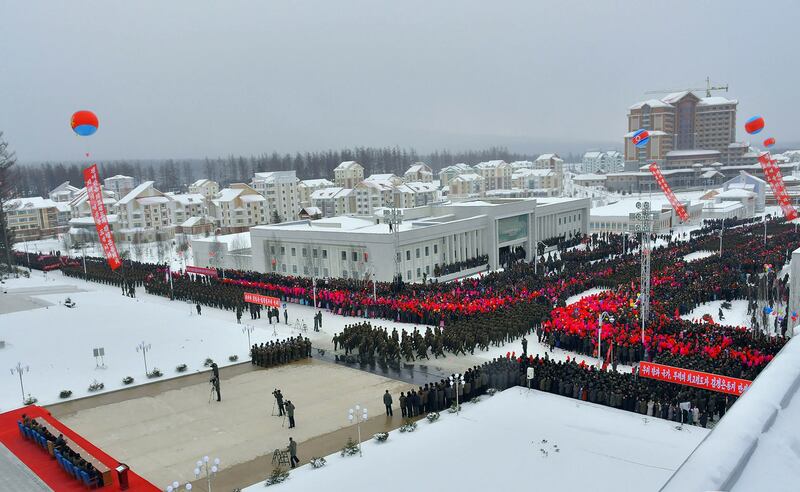 The ceremony to mark the completion of the construction of the township of Samjiyon county was a 'number one event' as Kim Jong Un made an appearance. Number one events typically involve much pomp and circumstance. 