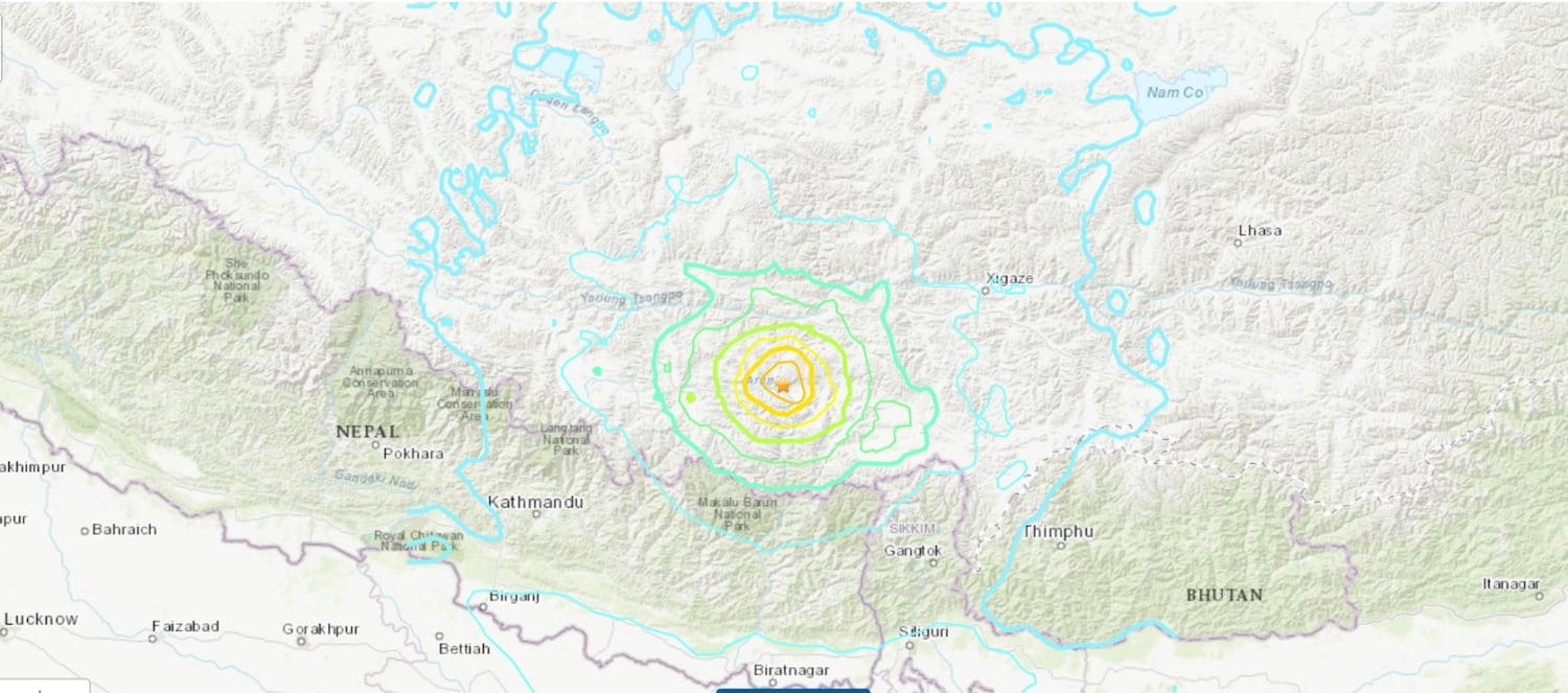 A 7.1-magnitude earthquake hit Tibet’s Dingri County in the Shigatse prefecture as well as neighboring India and Bhutan. The U.S. Geological Survey said the earthquake was also felt in Bangladesh.