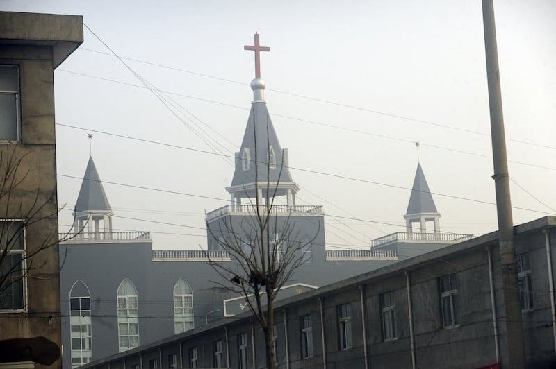 The Golden Lamp Church, a giant unregistered Protestant "house" church in Shanxi Province's Linfen Prefecture built by Yang Rongli and her husband Pastor Wang Xiaoguang, seen in a December 2009 file photo. Credit: AFP