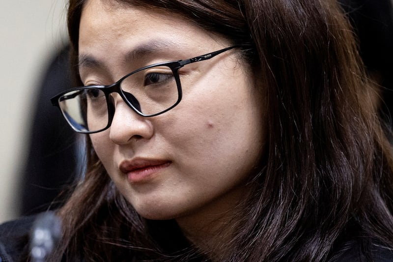 Alice Guo, also known as Chinese national Guo Hua Ping, a former mayor of Bamban, Tarlac province, attends a Senate hearing in Pasay city, Metro Manila, Sept. 9, 2024. (Eloisa Lopez/Reuters)