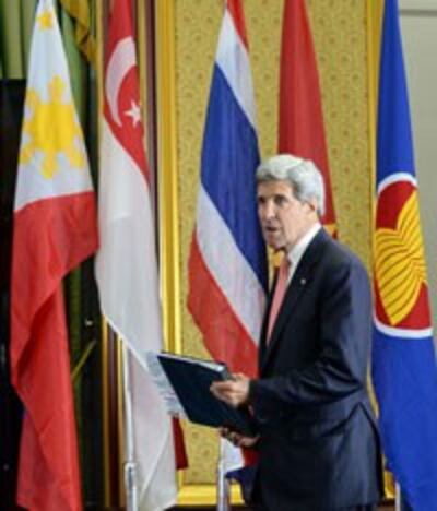 Ngọai trưởng Hoa kỳ John Kerry tại hội nghị các quốc gia Đông nam Á Asean nhóm họp tại thủ đô của Vương quốc Brunei AFP 