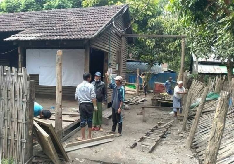 Former railway department employees being evicted from state housing in the Kachin state capital Myitkyina, in an undated photo. Citizen journalist