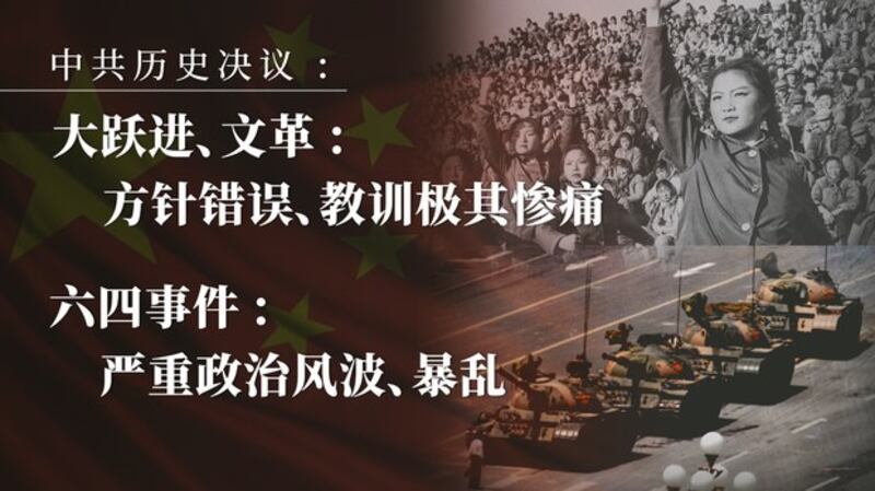 中共公布第三份历史决议（自由亚洲电台制图）