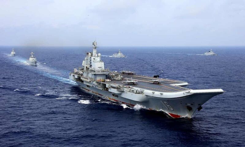 The Liaoning and other ships taking part in a drill in the western Pacific in 2018. Credit: China Stringer Network/Reuters