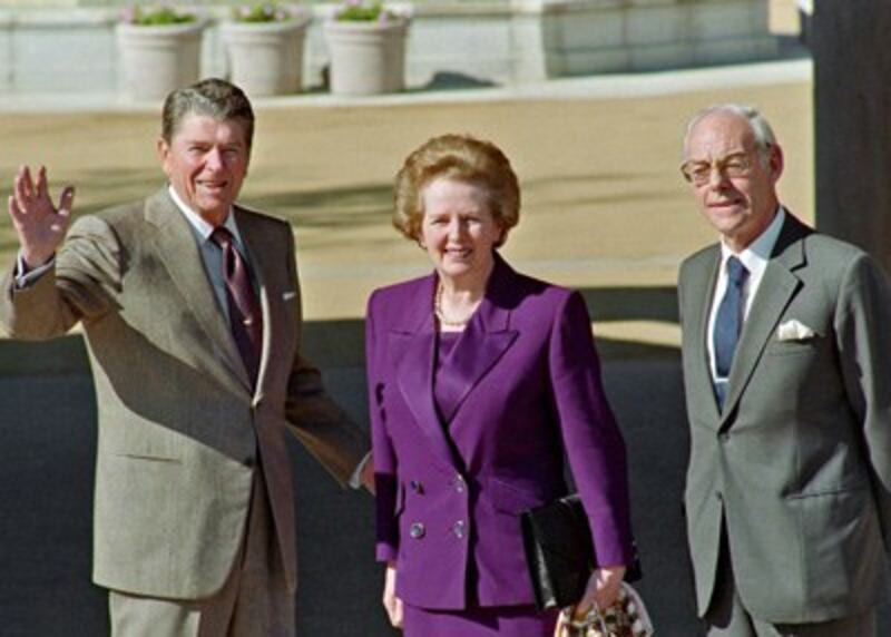 Thủ tướng Margaret Thatcher với Tổng thống Ronald Reagan - AFP photo