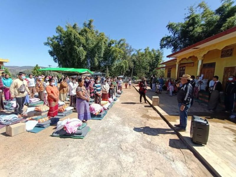 Kayah war refugees in Southern Shan State's Naungdaw township, Jan. 30, 2022. Credit: Khu San Oo