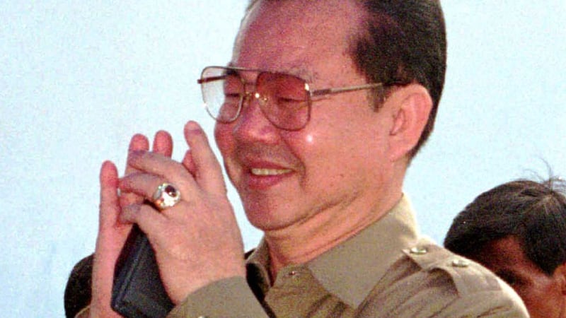 Once Cambodia's wealthiest tycoon, Teng Boonma, is pictured at a Cambodia trade fair in Takhmau town, south of Phnom Penh, in this April 9, 1995 file photo. 