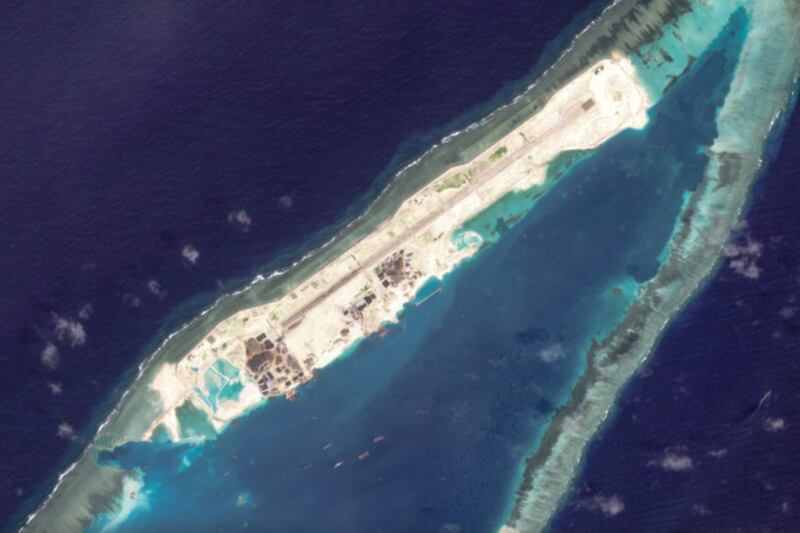 Vietnam has built an airstrip on Barque Canada Reef in South China Sea, seen Feb. 2, 2025.