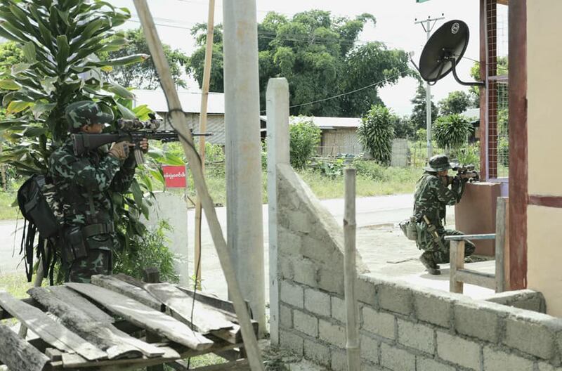 Joint PDF forces on patrol in Kayah state's Demoso township, in an undated photo. Loikaw PDF