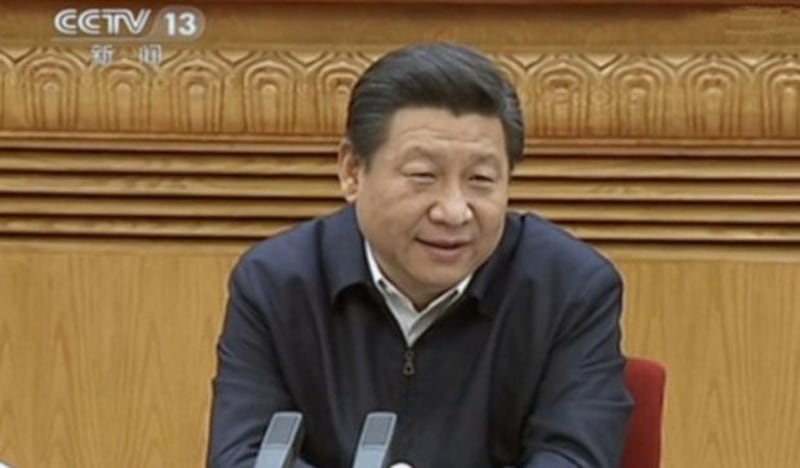 2014年10月15日，中国领导人习近平在文艺工作座谈会上讲话。（视频资料图）