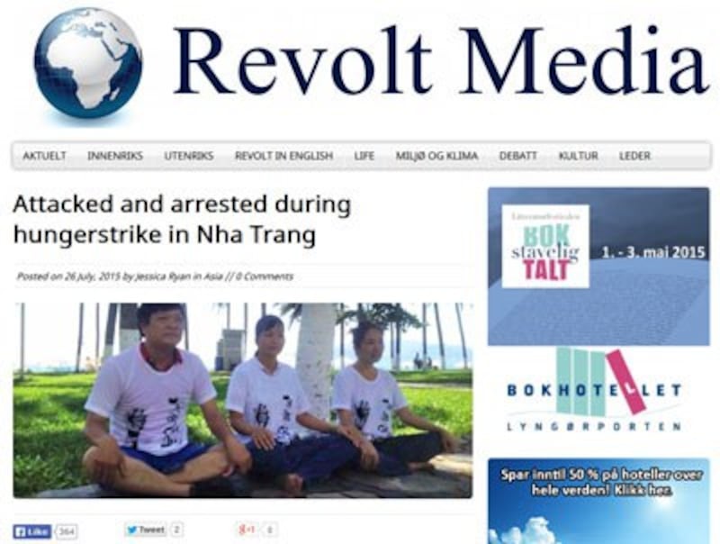 Blog Revolt Media đưa tin nhóm tuyệt thực ở Nha Trang bị tấn công và bắt bớ