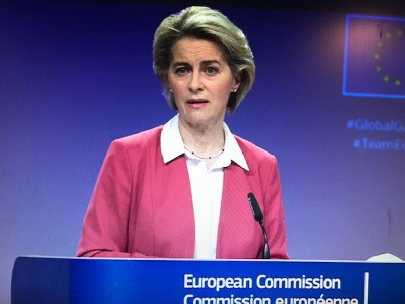 欧盟执行委员会主席冯德莱恩（Ursula von der Leyen）说，欧盟希望将全球门户打造成一个值得信赖的品牌，因其高质量、可靠的标准以及高水平的透明度和良好的治理而脱颖而出。（记者蔡凌摄影）