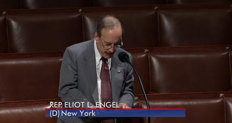 美国众议院外交事务委员会主席恩格尔（Eliot Engel）。（视频截图）