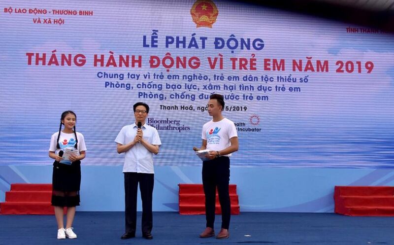 Phó Thủ tướng Vũ Đức Đam phát biểu tại Lễ phát động "Tháng hành động vì trẻ em năm 2019"., diễn ra vào ngày 25/05/19.