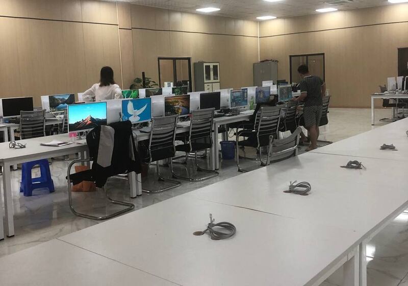 A Vietnamese man who was held at this KK Park scam compound in Myanmar’s Kayin state supplied this undated photo of the call center.