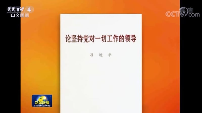  习近平《论坚持党对一切工作的领导》出版发行。（视频截图/CCTV）