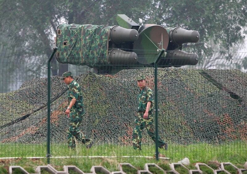 中国的一座地空导弹发射架（美联社资料图）