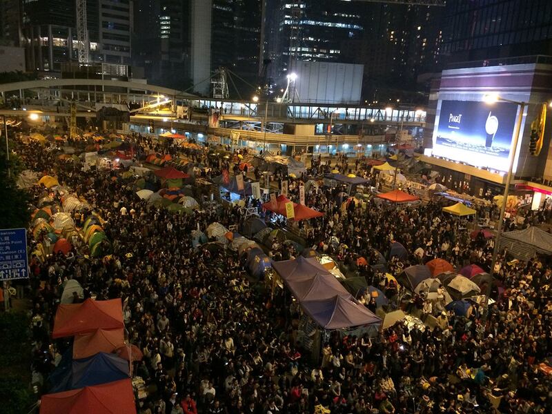 2014年港人为争取真普选发起历时三个多月的雨伞运动。（陈子非摄）