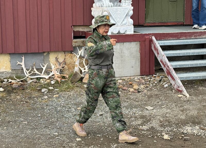 This photo from an internal Norwegian government document seen by RFA and NRK shows a woman in a People’s Liberation Army uniform walking during ceremonies marking the 20th anniversary of China’s Yellow River Research Station in Svalbard, Norway.