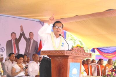 Chủ tịch đảng Cứu Quốc Campuchia Sam Rainsy - RFA photo