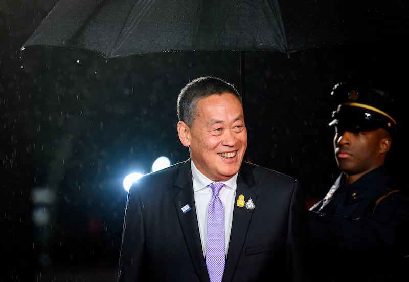 Thailand's Prime Minister Srettha Thavisin arrives for the leaders and spouses dinner during the Asia-Pacific Economic Cooperation (APEC) Leaders' Week at the Legion of Honor in San Francisco, Calif., on Nov. 16, 2023. Credit: Josh Edelson/AFP