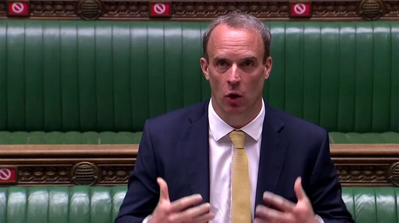 英国外交大臣拉布（ Dominic Raab ）30日在议会上表示，正在和国际伙伴、欧盟（EU）、七大工业国集团（G7）紧密合作，将很快与有志一同的伙伴在联合国人权理事会（United Nations Human Rights Council）提出香港议题。（路透社图片）