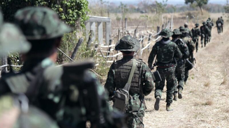 People's Defense Force fighters in Kayah state's Loikaw township, in an undated photo. Credit: Loikaw PDF