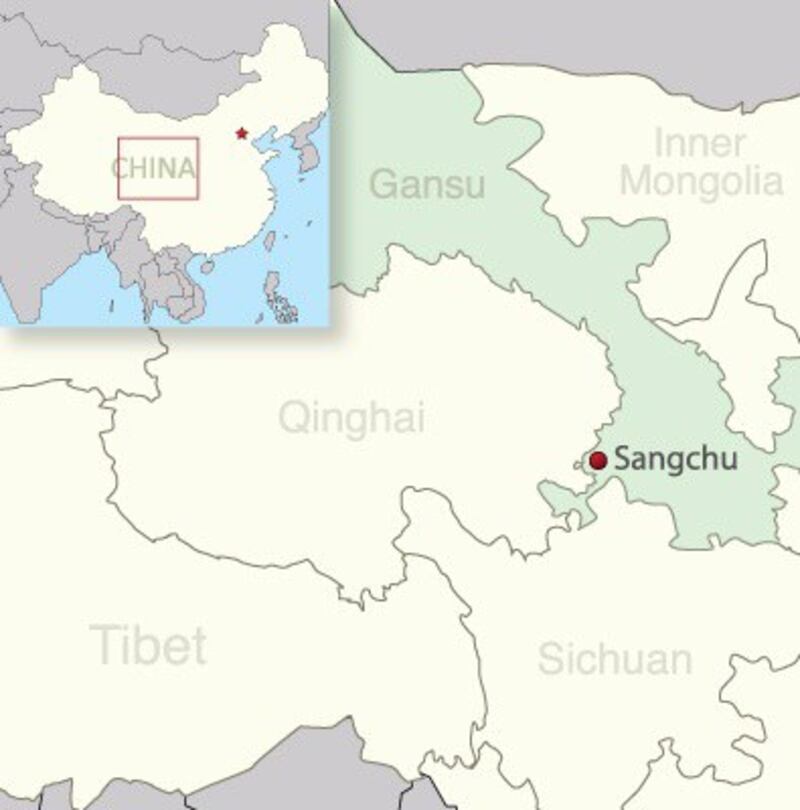 Map of Sangchu in Gansu