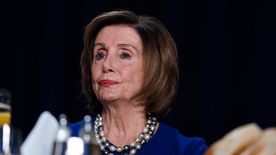 US Speaker of the House Nancy Pelosi is shown at the National Prayer Breakfast in Washington, Feb. 6, 2020. AP Photo