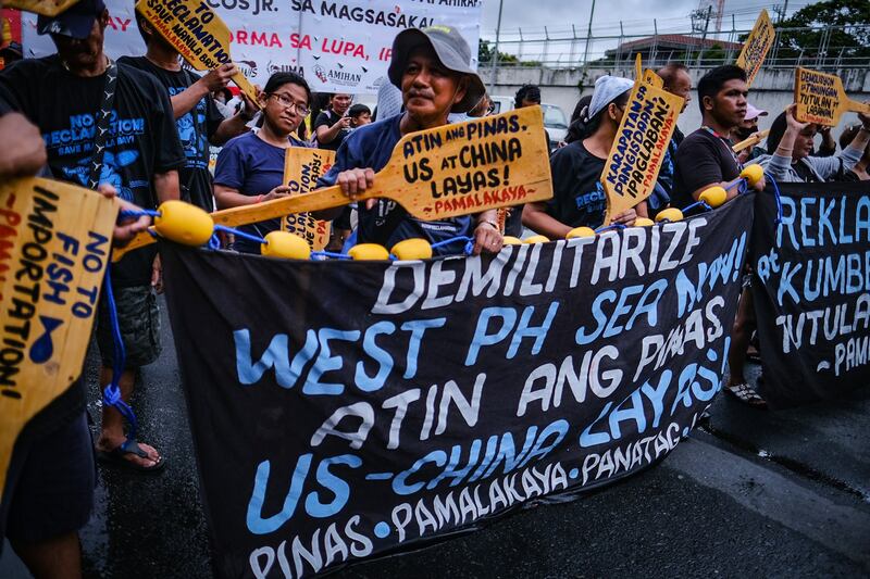 Thousands of protesters from various groups and sectors air their grievances ahead of President Ferdinand Marcos Jr.'s third State of the Nation Address in suburban Quezon City north of metro Manila, July 22, 2024. (Jojo Riñoza/BenarNews)