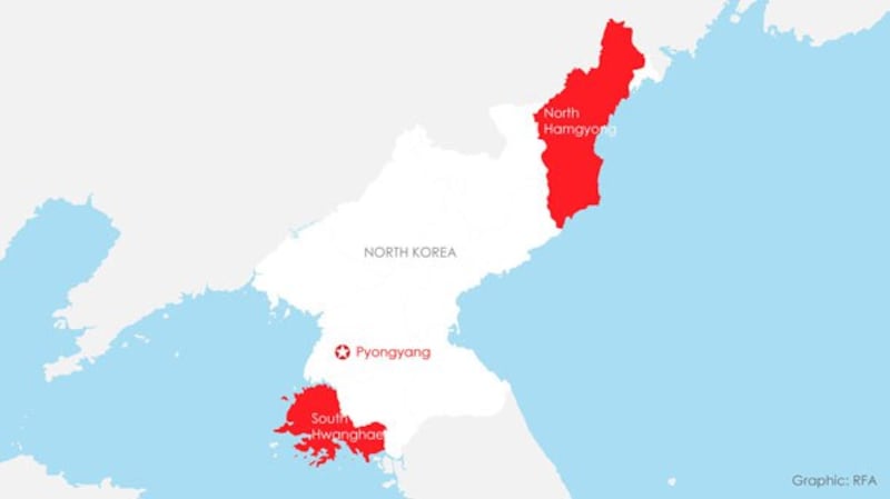 A map showing the confirmed cases of the novel coronavirus (nCoV) in North Korea.