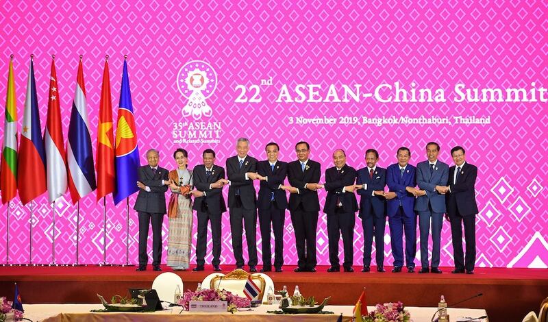 Hình minh hoạ. Thượng đỉnh ASEAN - Trung Quốc ở Bangkok, Thái Lan hôm 3/11/2019