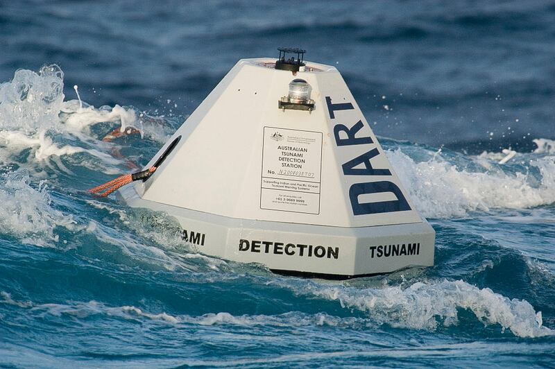 A Deep-ocean Assessment and Reporting of Tsunamis buoy is seen in this undated photo.